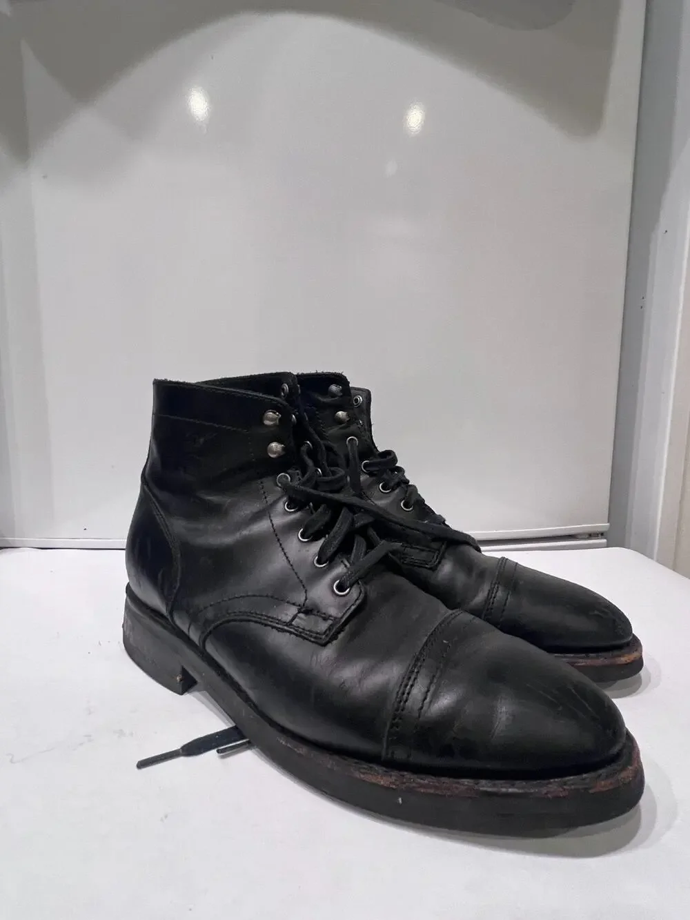 Thursday Boots Black Leather Boots Captain Mens Size US 9